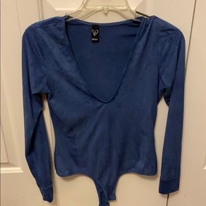 Velvet blue body suit